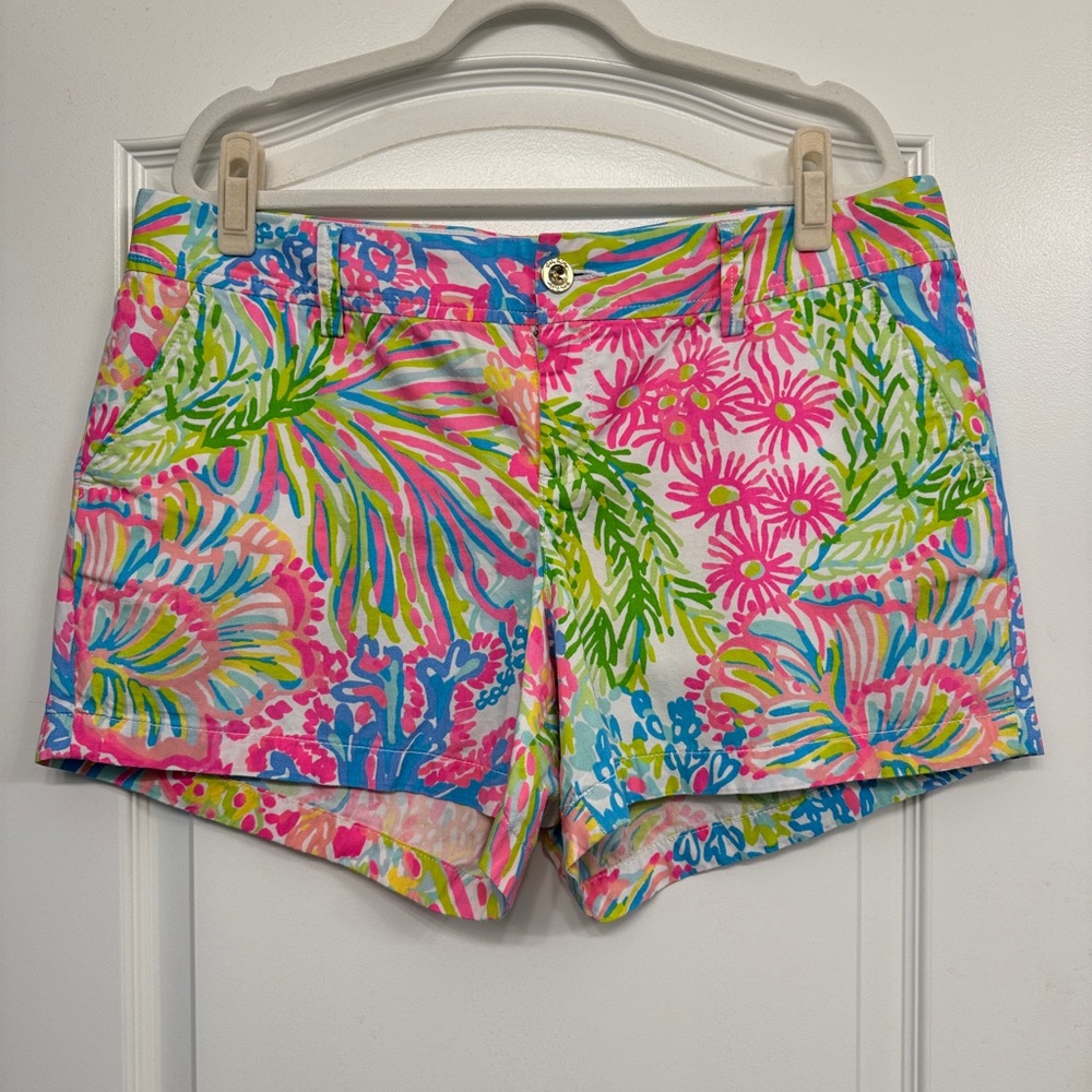 Lilly Pulitzer Callahan Short Size 16 Multi Lovers Coral 5” Inseam